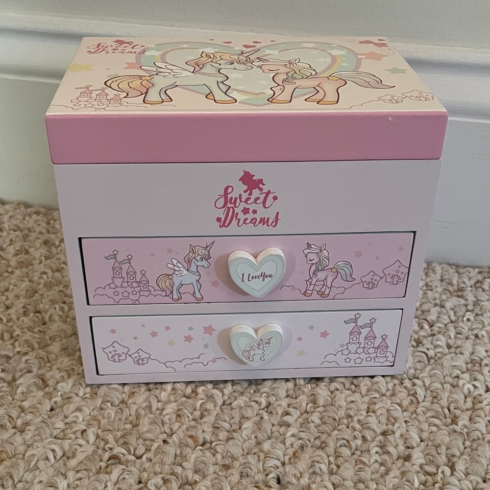 Sweet Dreams Pink Unicorn Jewelry Box
